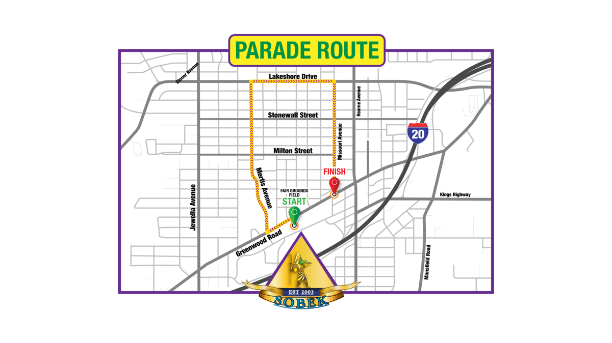Krewe of Sobek's Parade Route